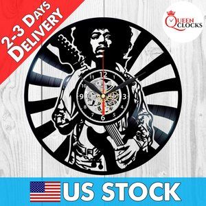 Jimi Hendrix Vinyl Wall Clock Rock Lovers Gifts